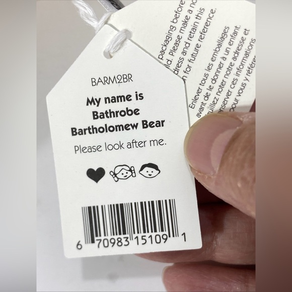 Jellycat London 11” BATHROBE BARTHOLOMEW BEAR PLUSH TOY NEW NWT Rare AUTHENTIC! - Picture 7 of 7